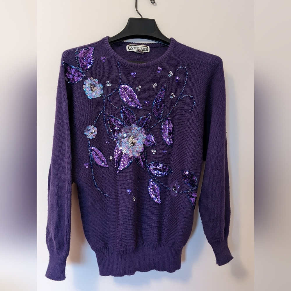 Purple knit vintage sweater